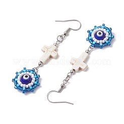Glass Seed Beads Dangle Earrings&nbsp;EJEW-MZ00219-02