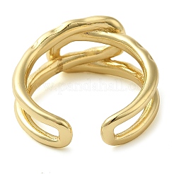Brass Open Cuff Rings for Women&nbsp;RJEW-Z070-07G-01