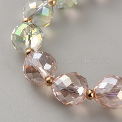 Teardrop Faceted Glass Beads Slider Bracelets&nbsp;BJEW-WH0011-76A