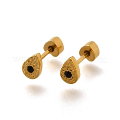 Ion Plating(IP) 304 Stainless Steel Teardrop Stud Earrings&nbsp;EJEW-A118-19G-01