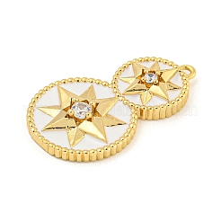 Rack Plating Brass Micro Pave Cubic Zirconia Pendants&nbsp;KK-N255-04B-G-RS