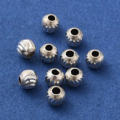 925 Sterling Silver Corrugated Round Spacer Beads&nbsp;LS-STER-K178-02A-S