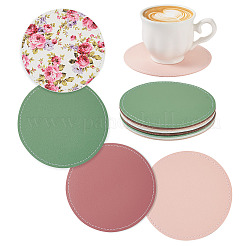 Magibead 8Pcs 4 Styles PU Leather Cup Mats&nbsp;AJEW-MB0001-09B