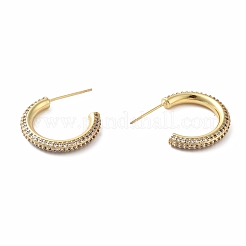 Cubic Zirconia C-shape Stud Earrings&nbsp;EJEW-E263-02G