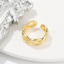 Rack Plating Brass Cuff Rings for Women&nbsp;RJEW-M028-64G