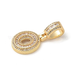 Brass Clear Cubic Zirconia European Dangle Charms&nbsp;LS-KK-R003-01G-00