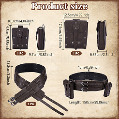 Imitation Leather Belts with 2Pcs PU Leather Wallets&nbsp;AJEW-NB0006-73