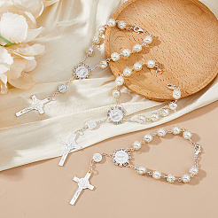 5Pcs Alloy & Glass & Imitation Pearl Charm Bracelets&nbsp;BJEW-DC0001-29