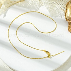 1mm Rack Plating Brass Boston Link Chain Adjustable Slider Necklaces for Women Men&nbsp;MAK-L044-37G