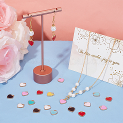 48Pcs 8 Colors Alloy Enamel Charms&nbsp;ENAM-UN0001-07