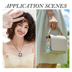 2Pcs Dyed Synthetic Turquoise Chip Beaded Pendants&nbsp;PALLOY-TAC0232-01