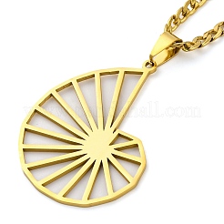 201 Stainless Steel Hollow Conch Pendant Necklaces&nbsp;NJEW-S007-14G