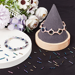 2000Pcs 4 Style Glass Twisted Bugle Beads&nbsp;SEED-CN0001-45