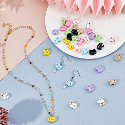 36Pcs 9 Colors Spray Printed Alloy Beads&nbsp;FIND-FH0017-24