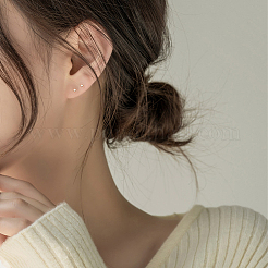 30Pcs 925 Sterling Silver Ear Stud Findings with 1Pc Double Sided Suede Fabric Silver Polishing Cloth&nbsp;FIND-BBC0015-87