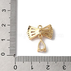 Brass Micro Pave Clear Cubic Zirconia Pendants&nbsp;KK-C062-103G