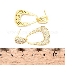 Teardrop Brass Micro Pave Clear Cubic Zirconia Cuff Earrings&nbsp;EJEW-K305-01G