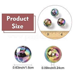 10Pcs Plating Acrylic Beads&nbsp;MACR-YW0004-25