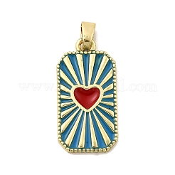 Rectangle & Heart Brass Pendants&nbsp;KK-C134-36G