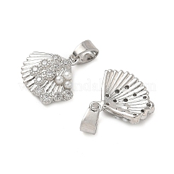 Brass Micro Pave Cubic Zirconia Pendants&nbsp;KK-D502-21P