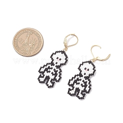 MIYUKI Delica Beads Beaded Skeleton Leverback Earrings&nbsp;EJEW-MZ00580