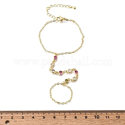 Brass Micro Pave Cubic Zirconia Mittens Bracelets&nbsp;BJEW-C156-01G