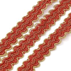 12M Metallic Polyester Braided Lace Trim Ribbons&nbsp;OCOR-WH0060-73C
