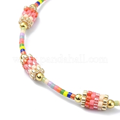 Glass Seed Column Link Bracelet&nbsp;BJEW-MZ00030-02
