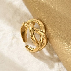 304 Stainless Steel Cuff Rings for Women&nbsp;RJEW-G338-25G