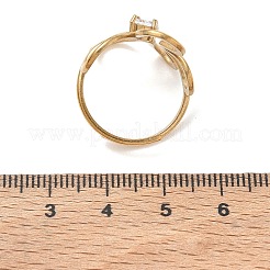 304 Stainless Steel Micro Pave Cubic Zirconia Cuff Open Rings&nbsp;SA-CBAF5A1-02G
