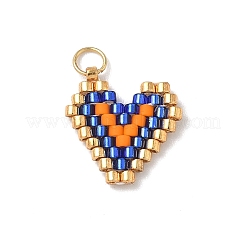 Glass Seed Beaded Heart Charms&nbsp;PALLOY-MZ00925