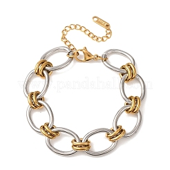 Two Tone 304 Stainless Steel Link Chain Bracelets for Women&nbsp;SA-CBA7B26-05GP-02