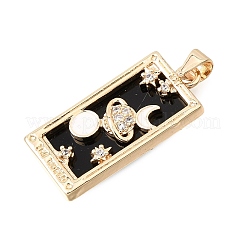 Brass Micro Pave Clear Cubic Zirconia Enamel Pendants&nbsp;CU-CBAE7DF-07G-02