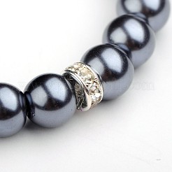 Glass Pearl Round Beads Stretch Bracelets&nbsp;BJEW-JB01544-03