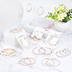 10 Pairs 10 Style Plastic & Resin Imitation Pearl Beaded Hoop Earrings Set&nbsp;EJEW-AN0003-45
