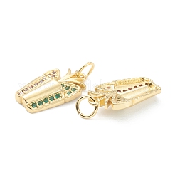 Brass Micro Pave Cubic Zirconia Pendants&nbsp;ZIRC-J038-01B