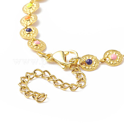 Colorful Enamel Flower Link Chain Bracelet&nbsp;BJEW-JB09940