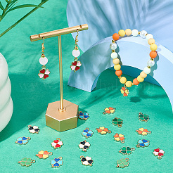 72Pcs 6 Colors Alloy Enamel Pendants&nbsp;ENAM-SC0008-08
