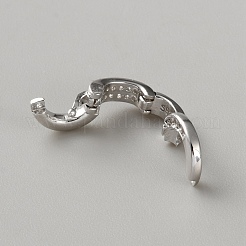 925 Sterling Silver Micro Pave Clear Clear Cubic Zirconia Twister Clasps&nbsp;STER-WH0008-81D-P