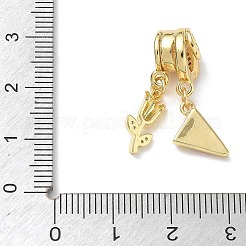 Brass Micro Pave Clear Cubic Zirconia Pendants&nbsp;CU-CBAC53C-02G