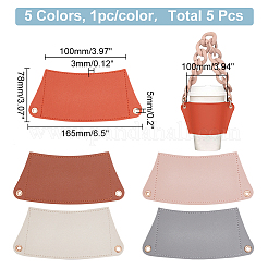 5Pcs 5 Colors PU Leather Heat Resistant Reusable Cup Sleeve&nbsp;AJEW-WR0001-58B