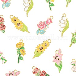 16Pcs 8 Styles Alloy Enamel Pendants&nbsp;ENAM-FS0003-93