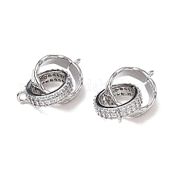 Brass Micro Pave Clear Cubic Zirconia Connector Charm&nbsp;CU-CBA3371-11P
