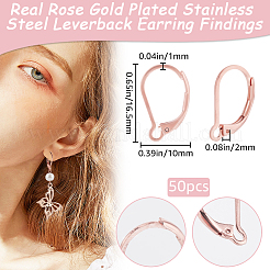 50Pcs 304 Stainless Steel Leverback Earring Findings&nbsp;STAS-BBC0005-30