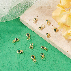12Pcs 6 Styles Brass Cubic Zirconia Charms&nbsp;KK-TA0009-19B