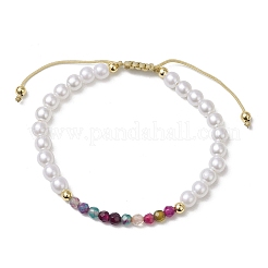 Natural Agate Adjustable Braided Beaded Bracelets&nbsp;BJEW-JB11669-03