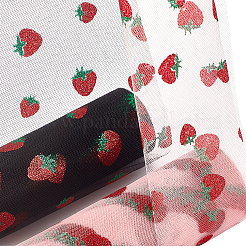 2 Rolls 2 Colors Shiny Strawberry Glitter Polyester Tulle Rolls&nbsp;DIY-BC0002-80