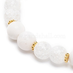 Synthetic Crackle Quartz & Natural Yellow Jade Beaded Stretch Bracelet&nbsp;BJEW-JB08527-03