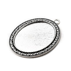Tibetan Style Zinc Alloy Pendant Cabochon Settings&nbsp;TIBEP-M004-06AS-RS