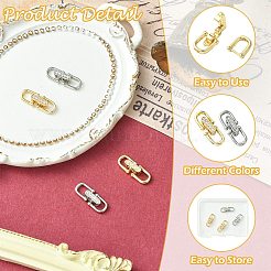 4Pcs 2 Colors Brass Micro Pave Clear Cubic Zirconia Fold Over Clasps&nbsp;ZIRC-CJ0003-38